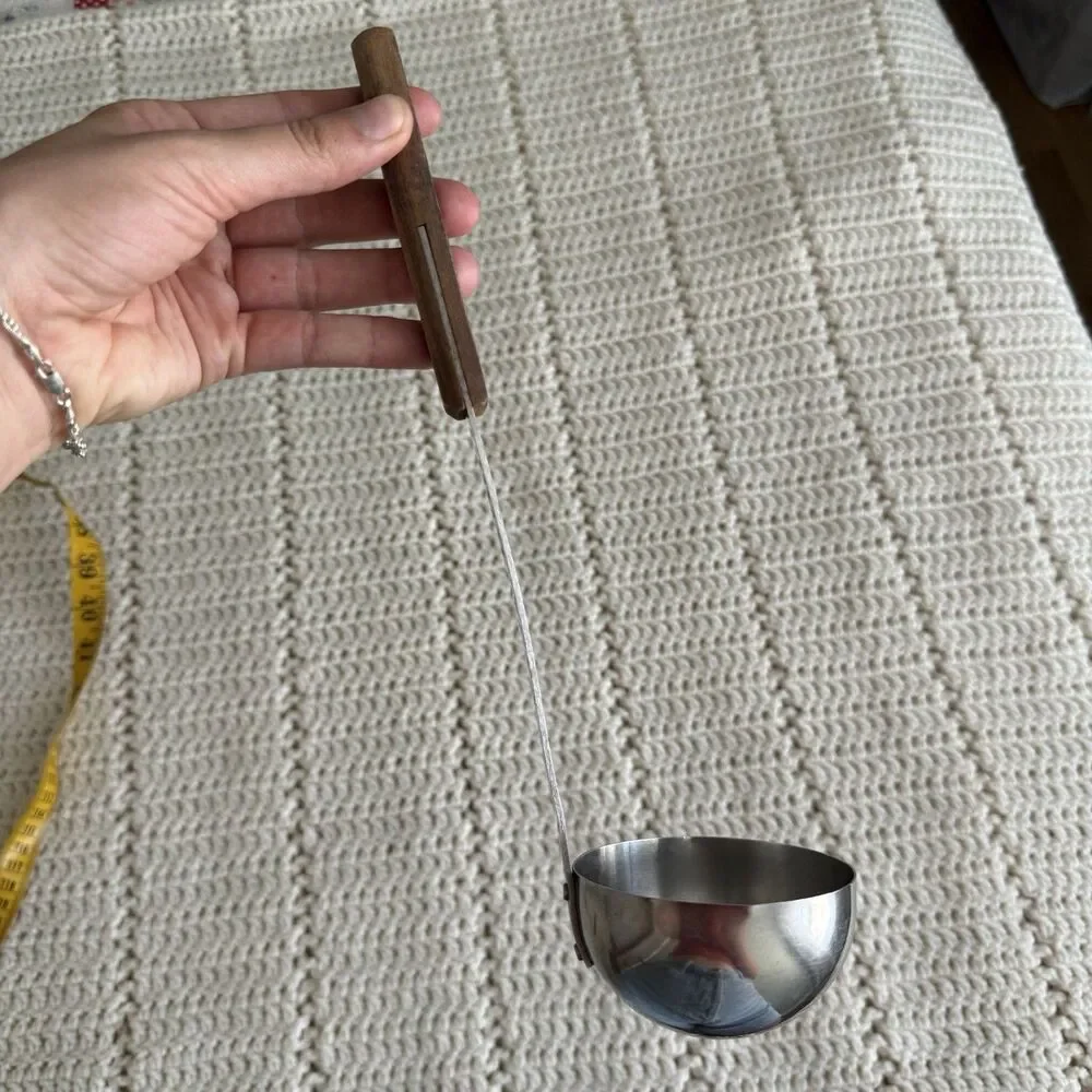 Vintage Robinson Knife Co Soup Ladle Stainless Wood Handle Made in USA 11”